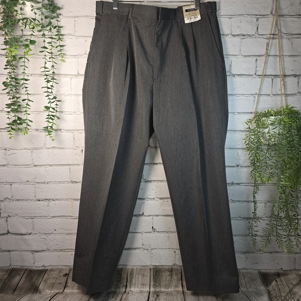 PRESSWICK & MOORE EXTENDER MENS CASUAL DRESS PANT CHARCOL GRAY NWT 38X30